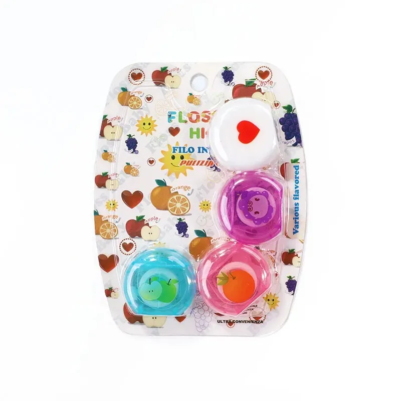 Pacote colorido que limpa o fio dental da cavidade oral refresca a respiração